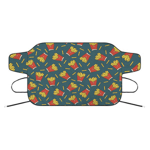 Doodle French Fries Pattern Print Car Windshield Snow Cover