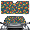 Doodle French Fries Pattern Print Car Windshield Sun Shade