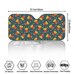 Doodle French Fries Pattern Print Car Windshield Sun Shade