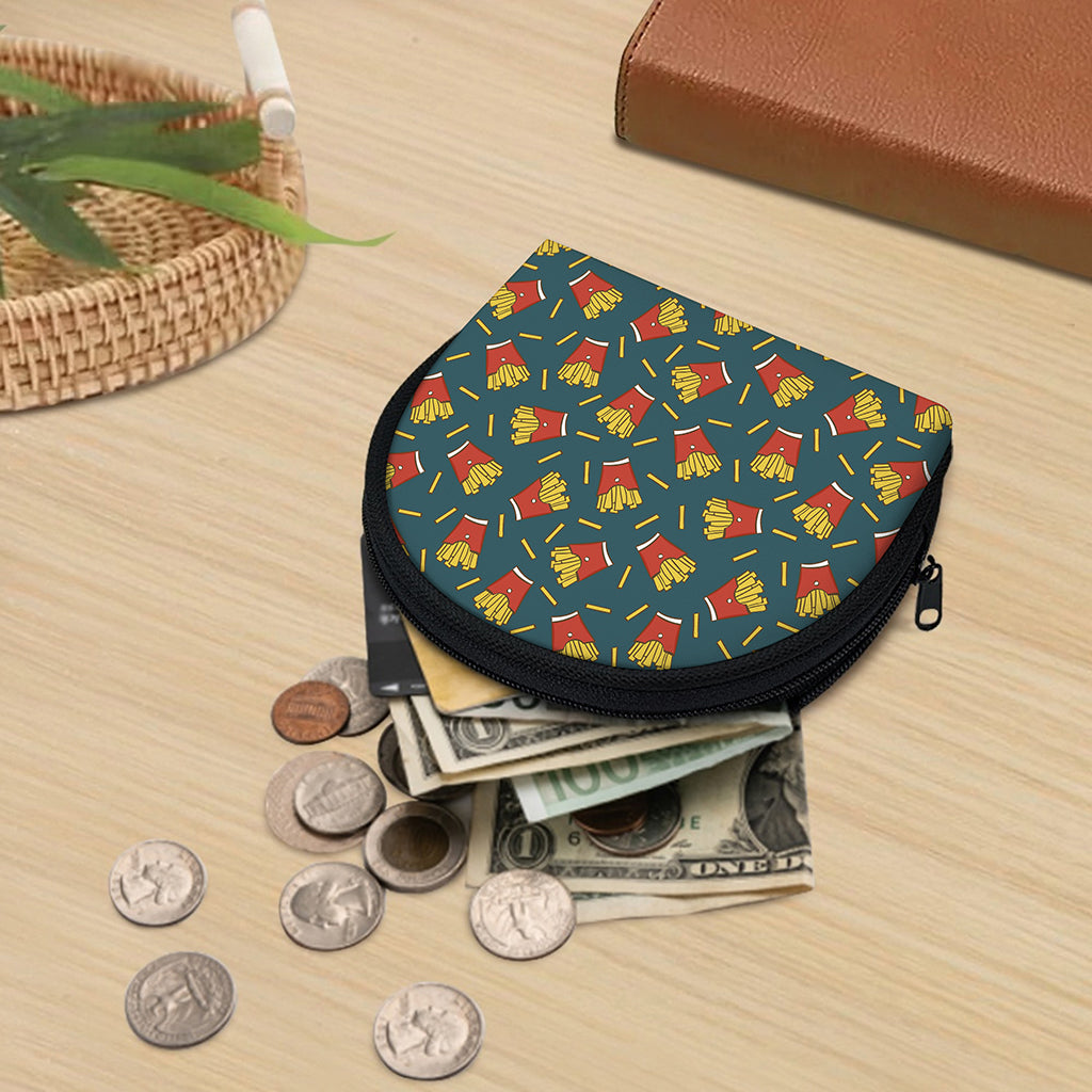 Doodle French Fries Pattern Print Coin Purse
