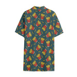 Doodle French Fries Pattern Print Cotton Hawaiian Shirt