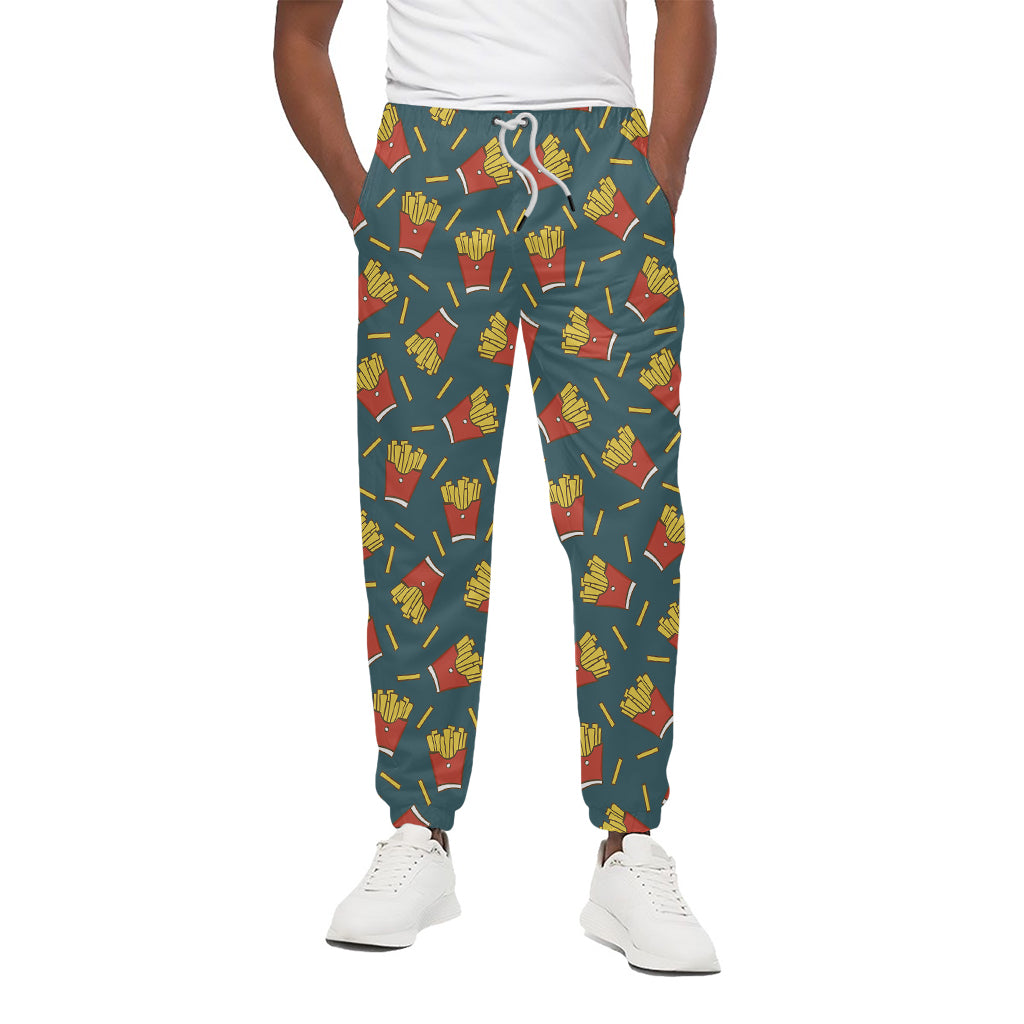 Doodle French Fries Pattern Print Cotton Pants