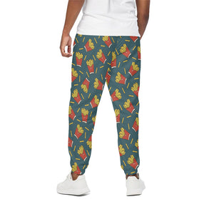 Doodle French Fries Pattern Print Cotton Pants