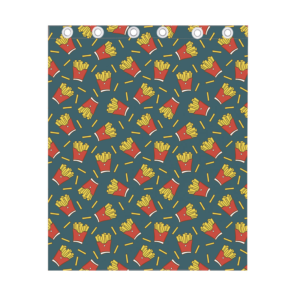 Doodle French Fries Pattern Print Curtain