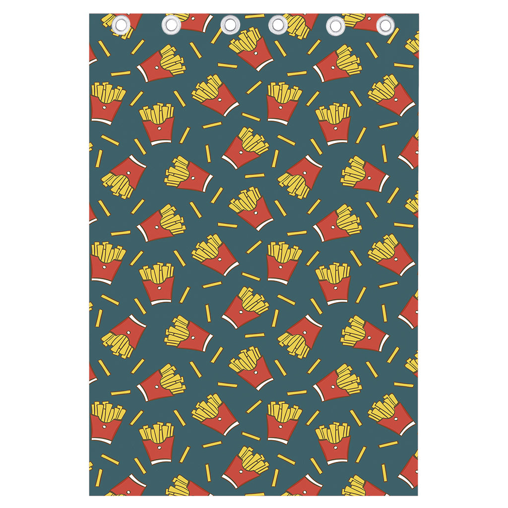 Doodle French Fries Pattern Print Curtain