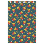 Doodle French Fries Pattern Print Curtain