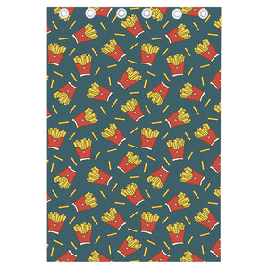 Doodle French Fries Pattern Print Curtain