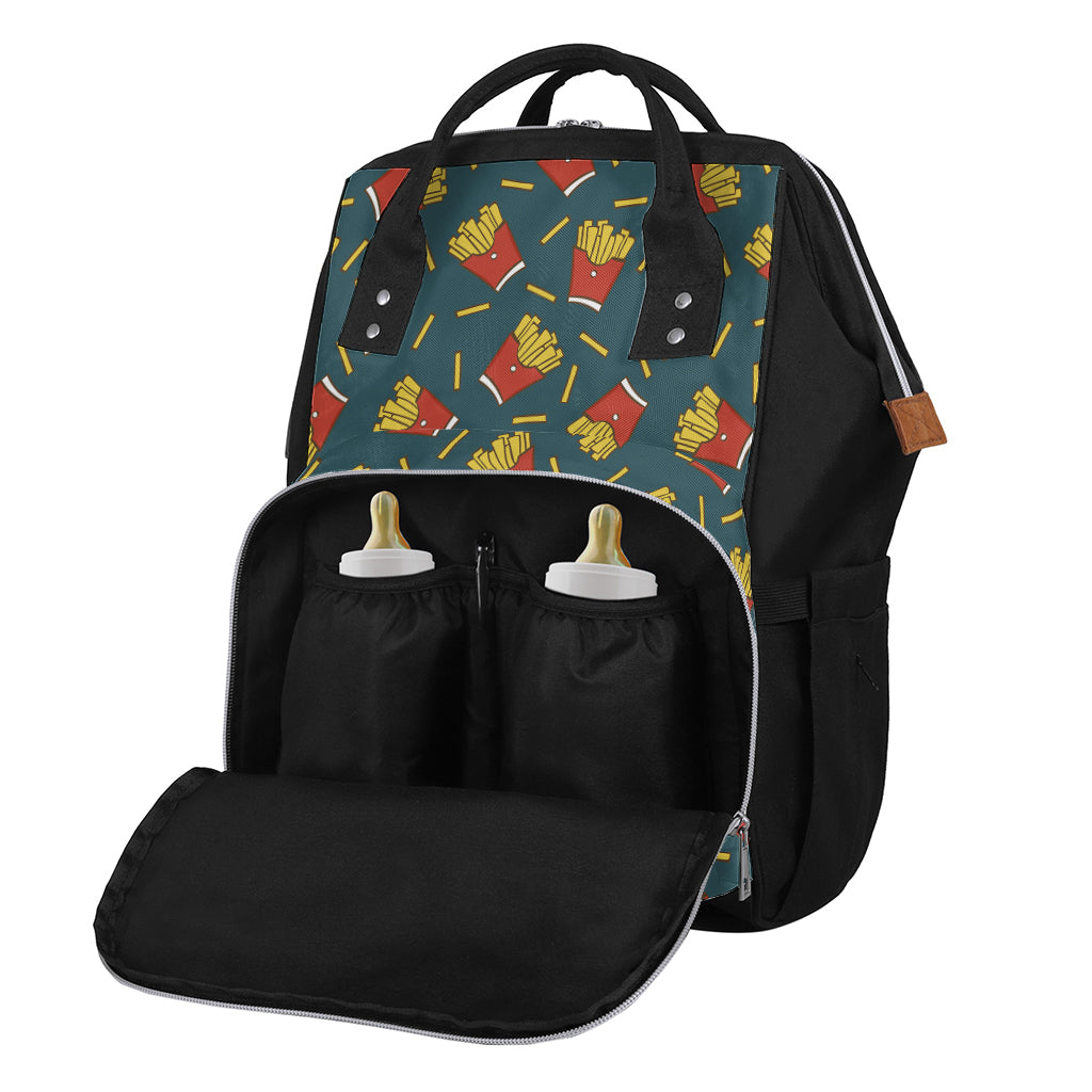 Doodle French Fries Pattern Print Diaper Bag