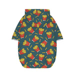 Doodle French Fries Pattern Print Dog Zip Up Hoodie
