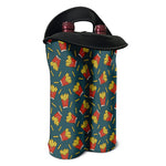 Doodle French Fries Pattern Print Double Neoprene Wine Tote