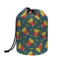 Doodle French Fries Pattern Print Drawstring Makeup Bag
