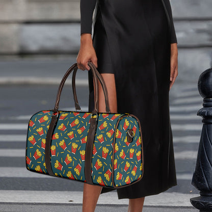 Doodle French Fries Pattern Print Duffle Bag