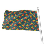 Doodle French Fries Pattern Print Flag