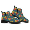 Doodle French Fries Pattern Print Flat Ankle Boots