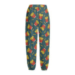 Doodle French Fries Pattern Print Fleece Lined Knit Pants