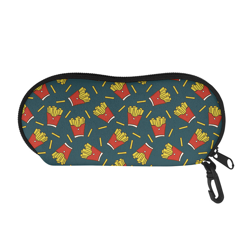 Doodle French Fries Pattern Print Glasses Case