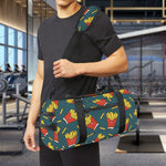 Doodle French Fries Pattern Print Gym Bag