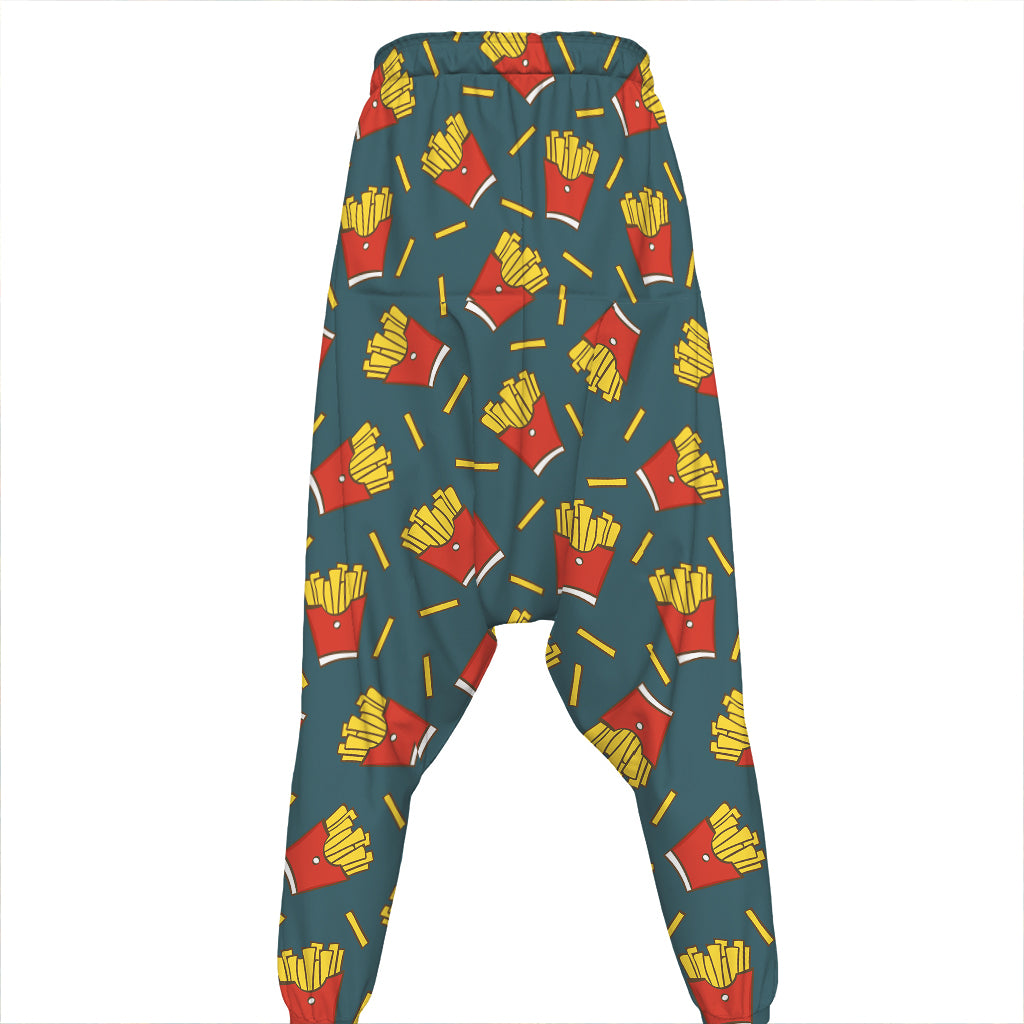 Doodle French Fries Pattern Print Hammer Pants