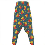 Doodle French Fries Pattern Print Hammer Pants