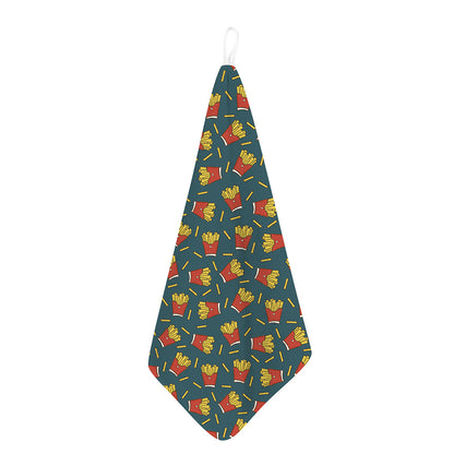 Doodle French Fries Pattern Print Hand Towel