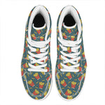 Doodle French Fries Pattern Print High Top Leather Sneakers