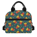 Doodle French Fries Pattern Print Insulated Lunch Bag