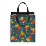 Doodle French Fries Pattern Print Insulated Lunch Tote