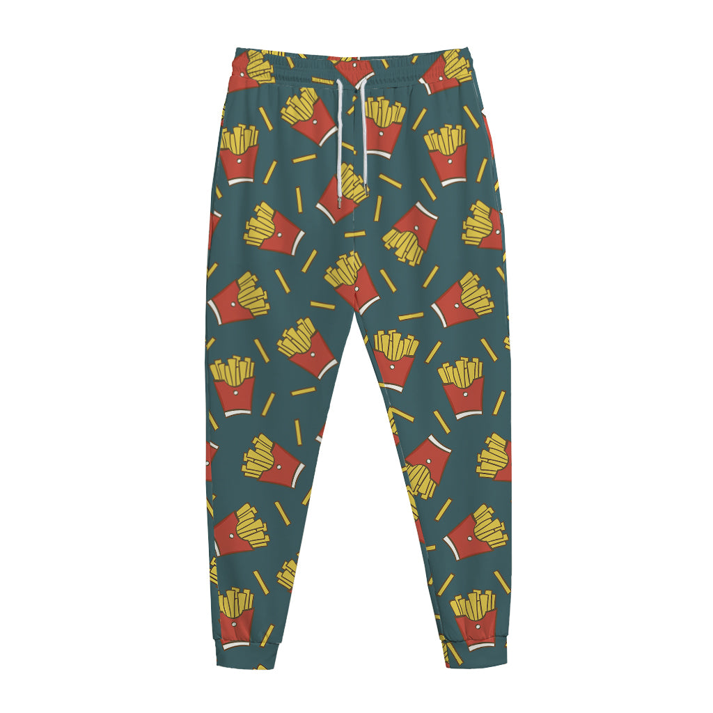 Doodle French Fries Pattern Print Jogger Pants