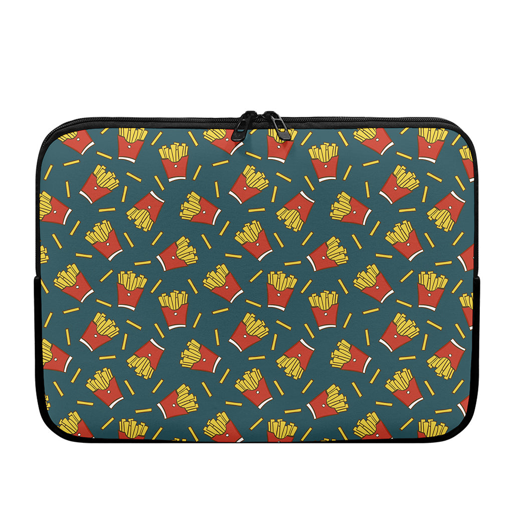 Doodle French Fries Pattern Print Laptop Sleeve