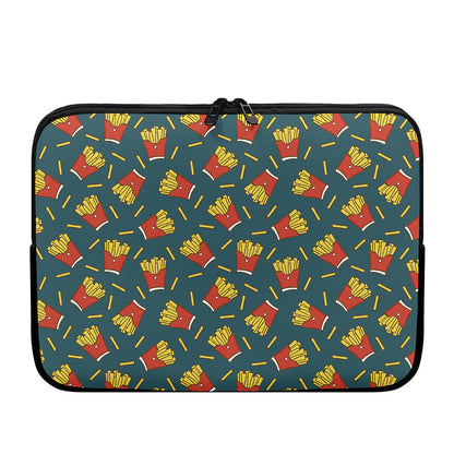 Doodle French Fries Pattern Print Laptop Sleeve