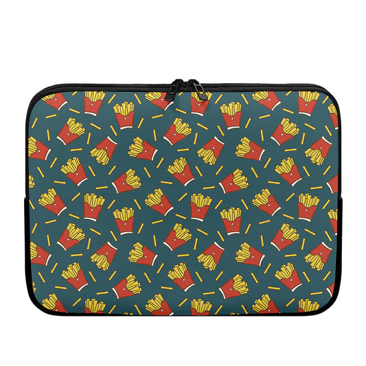 Doodle French Fries Pattern Print Laptop Sleeve