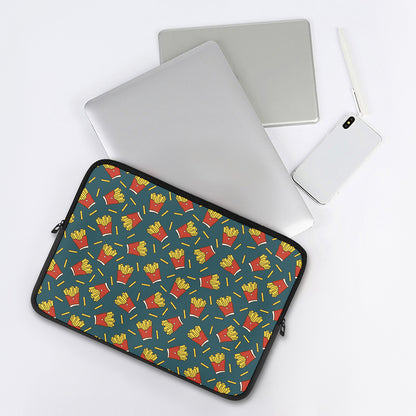 Doodle French Fries Pattern Print Laptop Sleeve