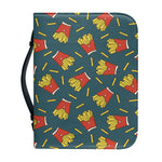 Doodle French Fries Pattern Print Leather Bible Cover