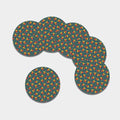 Doodle French Fries Pattern Print Leather Coaster Set