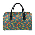 Doodle French Fries Pattern Print Leather Duffel Bag