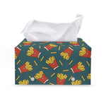 Doodle French Fries Pattern Print Leather Tissue Box Cover