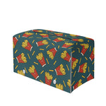 Doodle French Fries Pattern Print Leather Tissue Box Cover