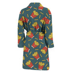 Doodle French Fries Pattern Print Men's Bathrobe