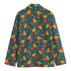 Doodle French Fries Pattern Print Men's Blazer