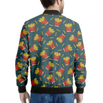 Doodle French Fries Pattern Print Men's Bomber Jacket