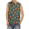 Doodle French Fries Pattern Print Men's Fitness Tank Top