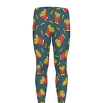 Doodle French Fries Pattern Print Men's leggings