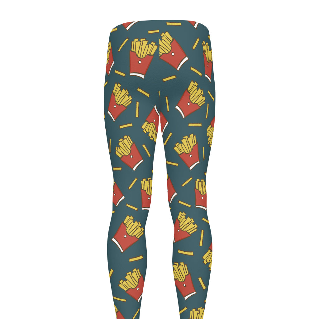 Doodle French Fries Pattern Print Men's leggings