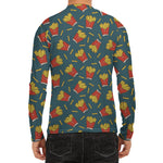 Doodle French Fries Pattern Print Men's Long Sleeve Rash Guard