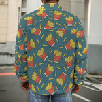 Doodle French Fries Pattern Print Men's Shirt Jacket