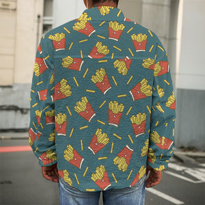 Doodle French Fries Pattern Print Men's Shirt Jacket