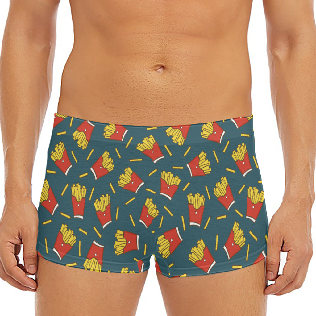 Doodle French Fries Pattern Print Men's Short Boxer Briefs