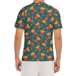 Doodle French Fries Pattern Print Men's Short Sleeve Rash Guard
