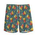 Doodle French Fries Pattern Print Men's Athletic Shorts