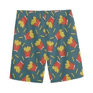 Doodle French Fries Pattern Print Men's Sports Shorts